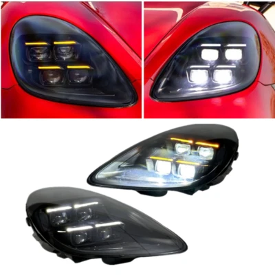 LED DRL Headlights for Porsche 718/982 BoxterLED Front Light w/ Dynamic Signals - Image 1 of 4