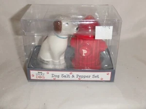 Set Shaker Sale e Pepe Idrante Fuoco per Cani Nuovo Cane Fortunato Rosso Marrone Bianco - Foto 1 di 4