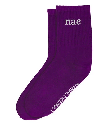 Animal Friendly purple socks vegan cruelty-free accessories size M and L elastic - Image 1 of 4