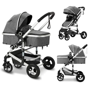 3-In-1 Convertible Baby Newborn Stroller, Lightweight Foldable High Landscape - Picture 1 of 11