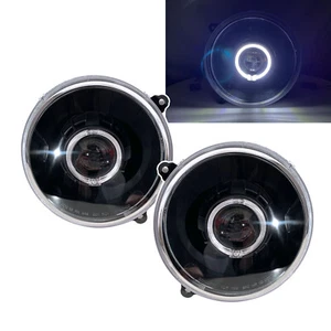 Fits JEEP CHEROKEE KJ MK1 05-07 Guide LED Angel-Eye Feux Avant Phare EU BK LHD - Picture 1 of 7
