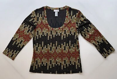 Top túnica geométrica floral Monroe & Main XL para mujer - Hecho en EE. UU. Foto 1 de 4