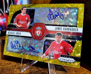Prizm EPL BREAKAWAY 2024-25 Jamie Carragher and Michael Owen DUAL AUTO /10 Gold - Picture 1 of 6