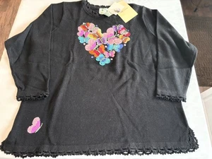 NWT QUACKER FACTORY SIZE 2X- EMBELLISHED SWEATER SEQUIN BUTTERFLIES- QVC - Picture 1 of 3