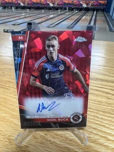 2024 Topps Chrome MLS Red Sapphire Noel Buck Autograph 1/5 Revolution - Picture 1 of 2