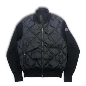 Moncler Tricot Down Cardigan Jacket  Men’s M, quilted nylon & wool, Black Badge - Picture 1 of 12