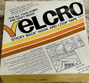 Vintage Klettverschluss Marke Klettverschluss schwarz klebend weiß Band Rolle 5 Yards × 3/4" - Bild 1 von 4