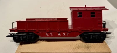 Marx 4590 AT & SF Deluxe Plastic Work Caboose - Tuscan Brown w/ Type “F” Trucks - Image 1 of 4