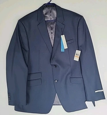 Perry Ellis Portfolio Sport Coat Suit Jacket 44R Blue Smart Fit 2 Button Lined - Image 1 of 4