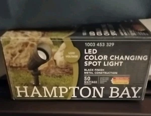 Hampton Bay LED Spot Light Adjustable CCT Color Changing Low Voltage Black Metal - Picture 1 of 7