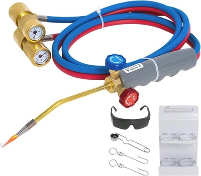 Oxygen MAPP Torch Kit W/ Pressure Meter W/ Tank Support, Glasses And Flint Spark - Image 1 of 4