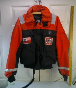 U.S Coast Guard Mustang Survival Classic Flotation Bomber Jacket Size 38-42 med - Picture 1 of 7