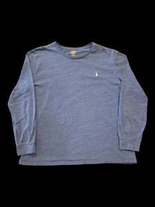 Polo Ralph Lauren Hombre XXL Camiseta Manga Larga Azul Jaspeado Capa Base Informal - Imagen 1 de 8