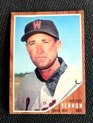 Sharp 1962 Topps #152 Mickey Vernon Washington Senators (MGR) Baseball Card-EX+ - Image 1 of 2
