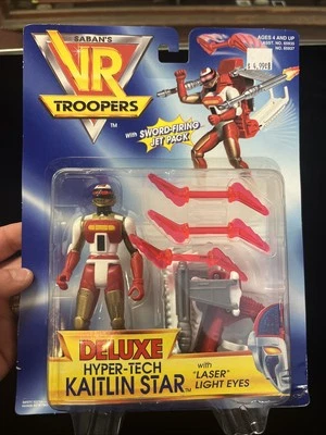 Kenner Saban's Troopers Deluxe Hyper Tech Kaitlin Star 1995 con paquete de disparo Jet Foto 1 de 2