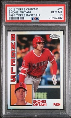 2019 Topps Chrome Shohei Ohtani 1984 Insert #25 PSA 10 Gem Mint Dodgers MVP - Image 1 of 2