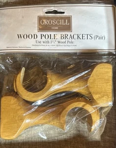 CROSCILL Curtain Rod Brackets Drapery Curtain Single Bracket (pair) Wooden New - Picture 1 of 6