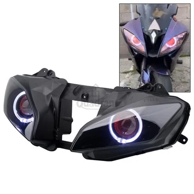 Fully Assembled Headlight Angel Devil Eyes Lights For Yamaha YZF R6 2008-2016 - Imagem 1 de 4