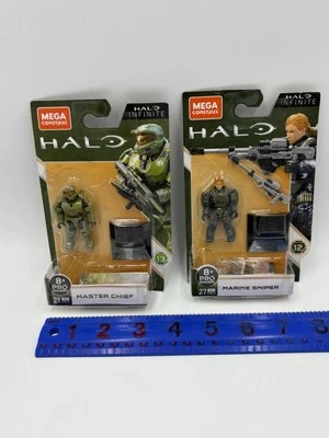 Figuras de acción Halo Infinite Mega Construx Master Chief and Marine Sniper 2" Foto 1 de 4