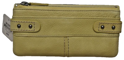 Fossil Bella Leather Clutch Wallet Yellow New! NWT - Image 1 of 4