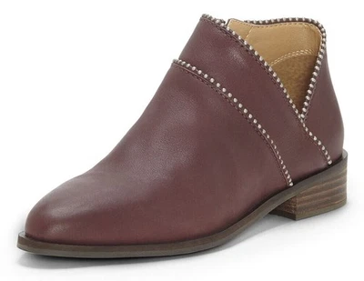 Lucky Brand Perrma Raisin Curved Topline Pinpoint Studed Moto Edge Bootie (6.5) - Image 1 of 4