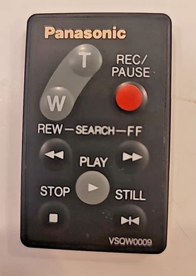 Panasonic VSQW0033 Camcorder Replacement Remote Control Black Original OEM - Image 1 of 2