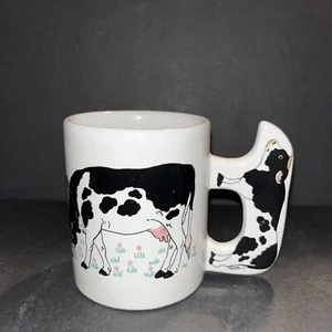 Ceramic Coffee Mug Cup Cow Shape Handle - Picture 1 of 5