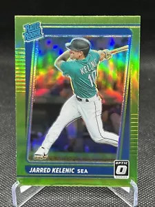 2021 Donruss Optic #135 Jarred Kelenic verde lime - Seattle Mariners RC - Foto 1 di 2