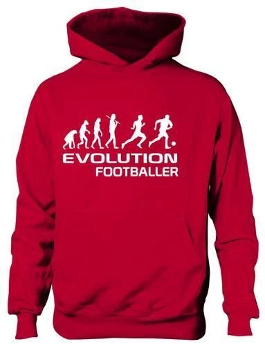 SG GILDAN FRUIT Evolution Of Football School Sport Girls Boys Hoodie Hoody Gift Age 5-13 Years