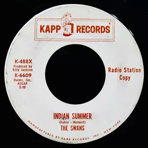 THE SWANS: Indian Summer & This Little Heart ~ Northern Soul Promo 45 ~ KAPP #K-488X - Bild 1 von 2