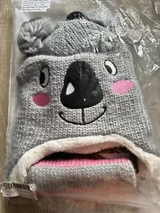 Koala Bufanda Animal Sombrero Invierno Cálido Tejido Gorra Conjunto - Imagen 1 de 3