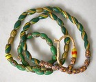 African Trade Beads 37" Mixed Strand, Millefiori & 6 Layer Chevron 60 Total 10mm