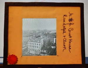 Vintage Magic Lantern Glass Slide CHICAGO view from Court House Tower - Picture 1 of 2