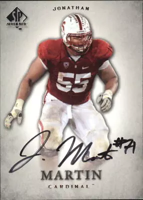 B1151- 2012 SP Authentic Autographs #50 Jonathan Martin Auto SAMPLE PIC - Image 1 of 2