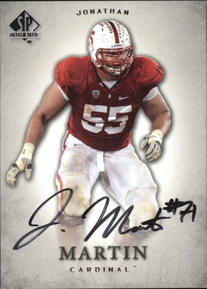 B1151- 2012 SP Authentic Autographs #50 Jonathan Martin Auto SAMPLE PIC - Image 1 of 2