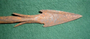 Punta de lanza de hierro de doble púas forjada a mano (7") de la Edad del Hierro Bura Culture, África - Imagen 1 de 4