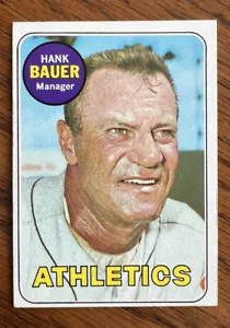 1969 Topps béisbol Hank Bauer #124 MGR VGEX - Imagen 1 de 2