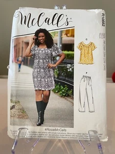 MCCALL'S R10882 WOMEN'S TOPS, DRESSES, SHORTS, CAPRI PANTS SZ 18W-24W UNCUT - Picture 1 of 2