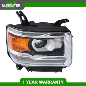 Passenger Side Clear For 2016-2019 GMC Sierra 2500HD HID w/ LED DRL Headlight - Picture 1 of 12