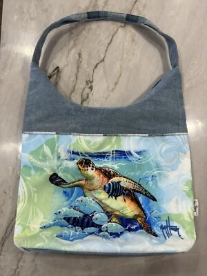 Bolso de hombro Guy Harvey azul océano tortuga marina Foto 1 de 4