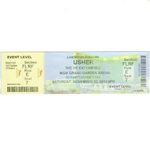 USHER Full Concert Ticket Stub LAS VEGAS NV 11/22/14 MGM GRAND THE UR EXPERIENCE - Picture 1 of 2