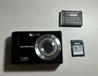 Olympus T-100 Digital Camera Black with Battery and Sd Card