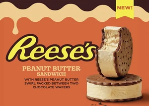 Reese's Peanut Butter Sandwich (Reproduction), Ice Cream Turck Sticker 7"x5" - Picture 1 of 3