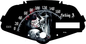 Honda Fury VT1300CX Velocímetro personalizado Placa frontal Kiss My Skull MPH o HM / H - Imagen 1 de 1