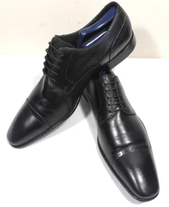 Hugo Boss Italian Leather Mens Black Derby Cap Toe Oxford Men Sz 13D MINT!!! - Picture 1 of 21