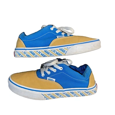 Fita Vans Low Classic Youth tamanho EUA 4 / Reino Unido 3.0/ EUR 35 azul amarela marca - Imagem 1 de 4