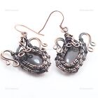 Agate Gemstone Jewelry Copper Gift For Briedsmaid Wire Earrings Earrings 2.1"