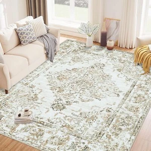 5x7 Area Rugs for Living Room: Machine Washable Rug Boho Non Slip Large - Picture 1 of 9