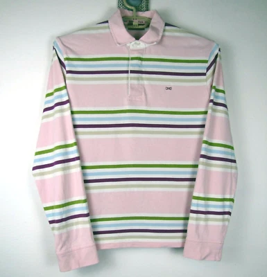 Polo Eden Park Team Talla Mediana Rosa y Multicolor Rayas Algodón Manga Larga Foto 1 de 4