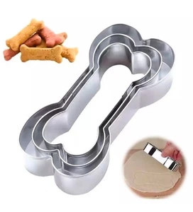 Dog Treat Bone Cookie Cutter Stainless Steel 3-Piece Set Make Your Own Dog Treat - Picture 1 of 6